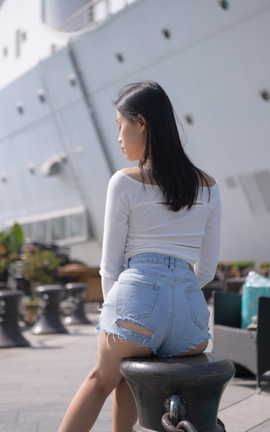 精选街拍作品 NO.0445 红石摄影作品 美腿热裤女孩 part6_丽丝库