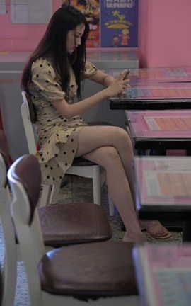 精选街拍作品 NO.1145 一只麋鹿摄影作品 斑点包臀裙长腿美女 part1_丽丝库