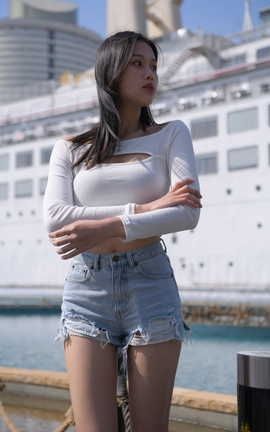 精选街拍作品 NO.0445 红石摄影作品 美腿热裤女孩 part4_丽丝库