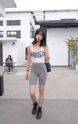 精选街拍作品 NO.0291 慕容笙模拍作品 灰色紧身瑜伽裤MM part1_丽丝库