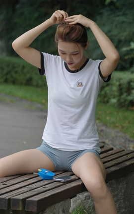 精选街拍作品 NO.1314 kaine模拍作品 心爱的雾霾蓝热裤女孩 part6_丽丝库