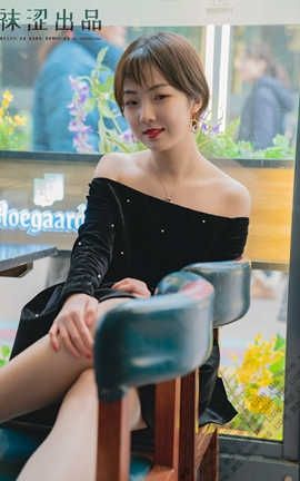 袜涩写真WS No.056 暖暖黑色小礼服_丽丝库