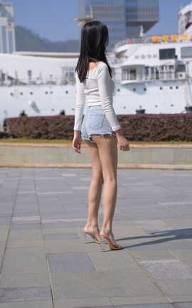 精选街拍作品 NO.0445 红石摄影作品 美腿热裤女孩 part2_丽丝库