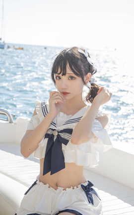 花柒Hana-三亚熊之海军风泳装&森森仙灵梦_丽丝库