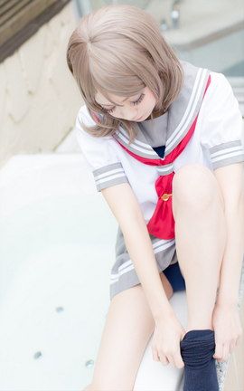 美少女COSerのらねこ露背毛衣 JK死库水写真-5
