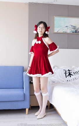 袜啵啵BoBoSocks NO.043 小甜豆-圣诞服平底鞋高跟鞋白色渔网袜_丽丝库